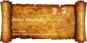Maka Hasszán névjegykártya